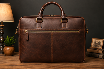 Brown Leather Laptop Briefcase – Premium Work Bag