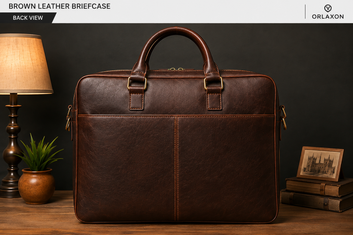 Brown Leather Laptop Briefcase – Premium Work Bag