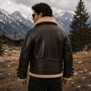 Men's Bomber Jacket – Premium Shearling B3 Sheepskin Leather Jacket