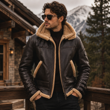 Men's Bomber Jacket – Premium Shearling B3 Sheepskin Leather Jacket